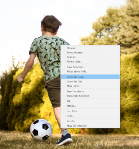 Place your Selection in a New Layer in Photoshop