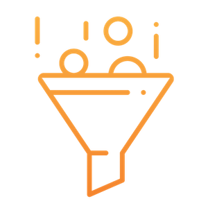 icon with a digital advertising funnel